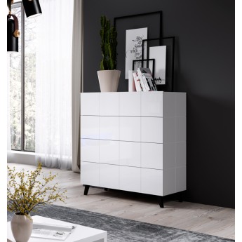 drwewr skrynia KOM4S REJA baltas blizgus/baltas blizgesys drwewr skrynia KOM4S REJA baltas blizgus/baltas blizgesys