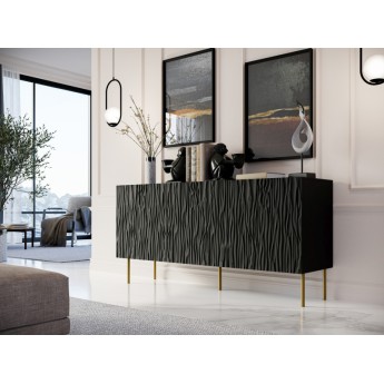 Komoda JUNGLE KMODA 152 matinė juoda/matinė juoda