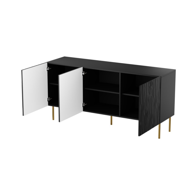 Komoda JUNGLE KMODA 152 matinė juoda/matinė juoda Komoda JUNGLE KMODA 152 matinė juoda/matinė juoda