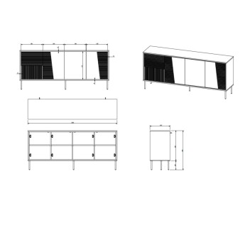 Komoda ABI matinė balta/ matinė balta Komoda ABI matinė balta/ matinė balta