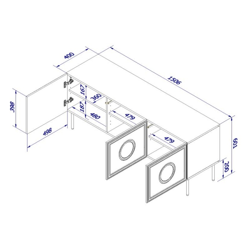 TV staliukas PALAZZO 150 (3D)