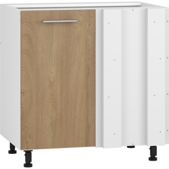 VENTO DN-100/82 kampinė apatinė spintelė, spalva: balta / medaus ąžuolas VENTO DN-100/82 kampinė apatinė spintelė, spalva: balta / medaus ąžuolas