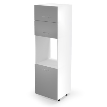 VENTO DP-60/214 aukšta krovininė spinta, spalva: balta/šviesiai pilka VENTO DP-60/214 aukšta krovininė spinta, spalva: balta/šviesiai pilka