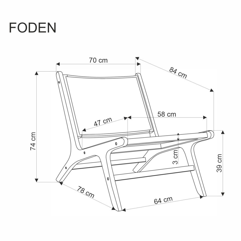 FODEN laisvalaikio kėdė, juoda/natūrali