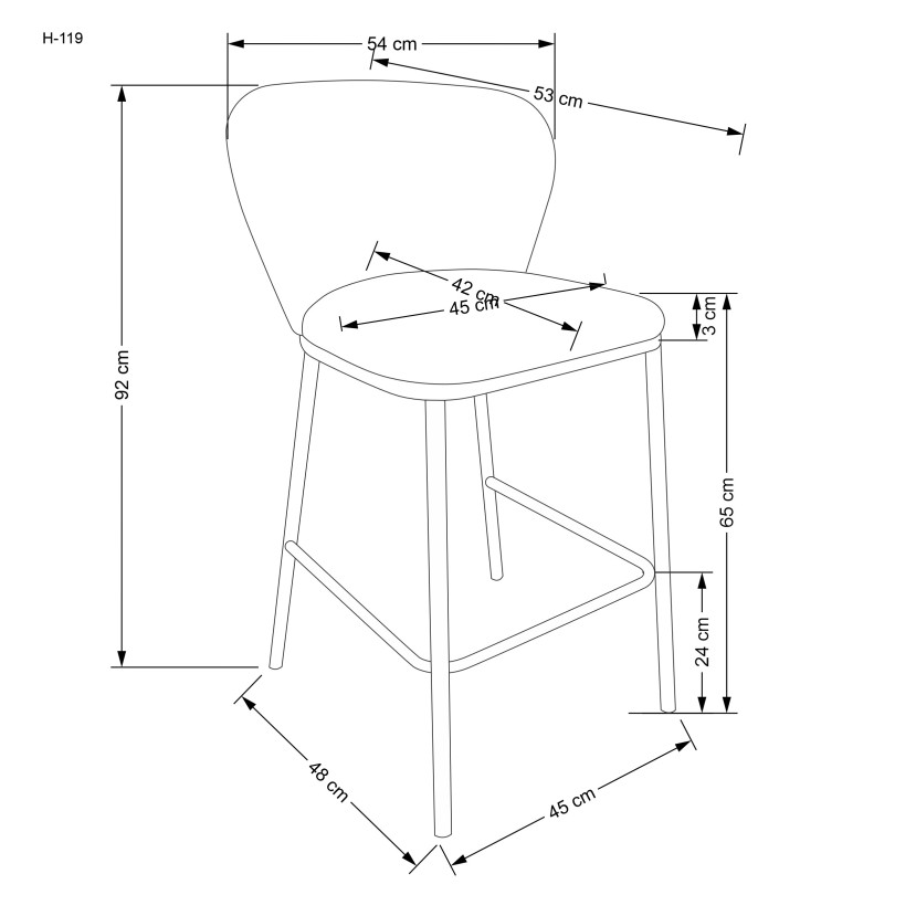 Baro kėdė H119 kreminė Baro kėdė H119 kreminė