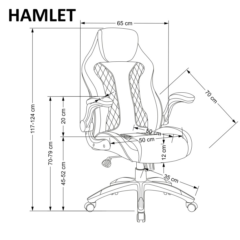 Vadovo kėdė HAMLET, juoda/pilka Vadovo kėdė HAMLET, juoda/pilka