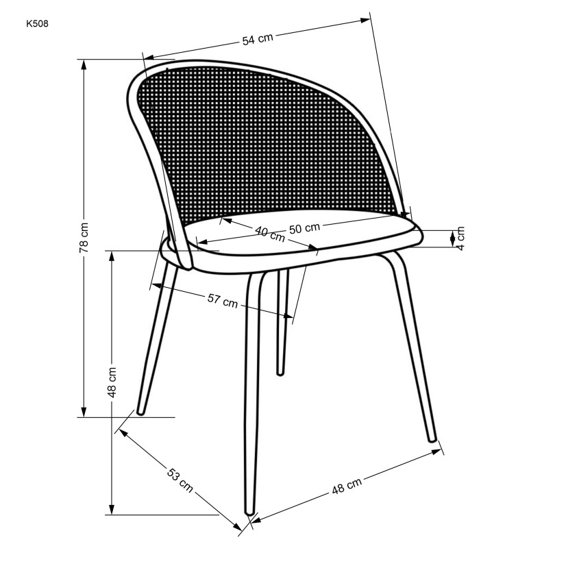 K508 kėdė, pilka K508 kėdė, pilka