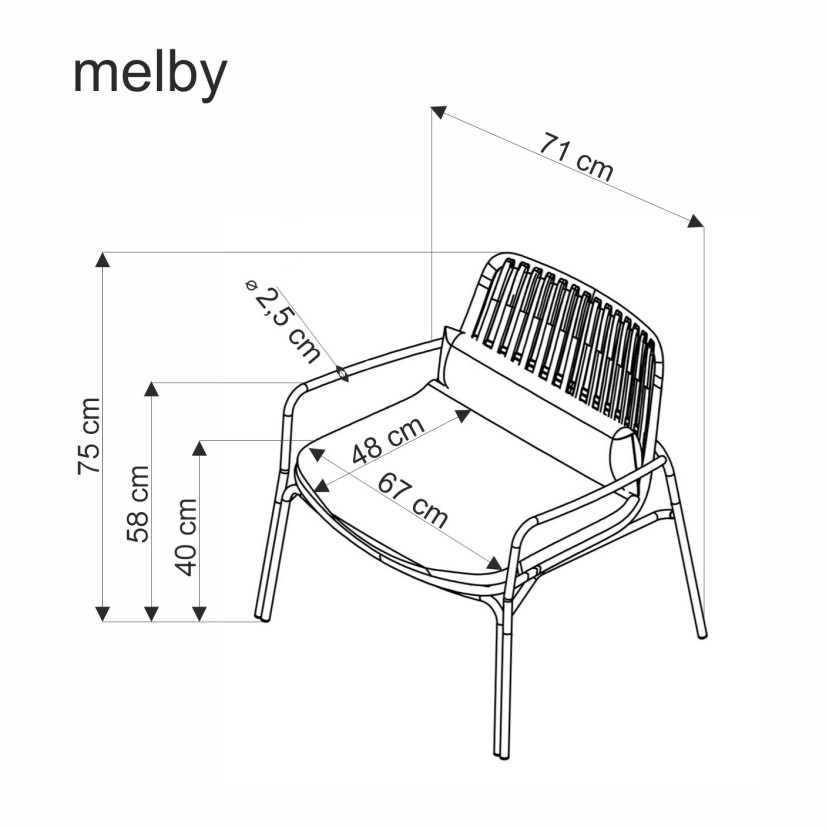 Fotelis MELBY balta Fotelis MELBY balta