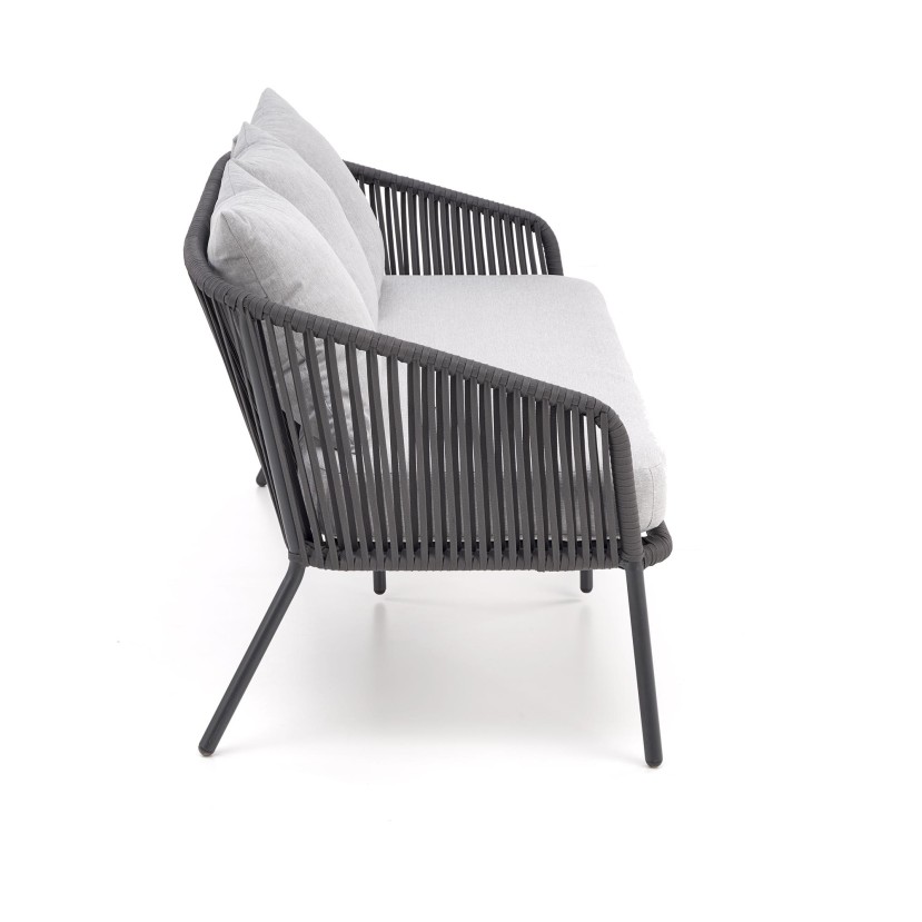 Lauko baldų komplektas ROCCA pilkas (sofa + 2 kėdės + žurnalinis staliukas) Lauko baldų komplektas ROCCA pilkas (sofa + 2 kėdės + žurnalinis staliukas)