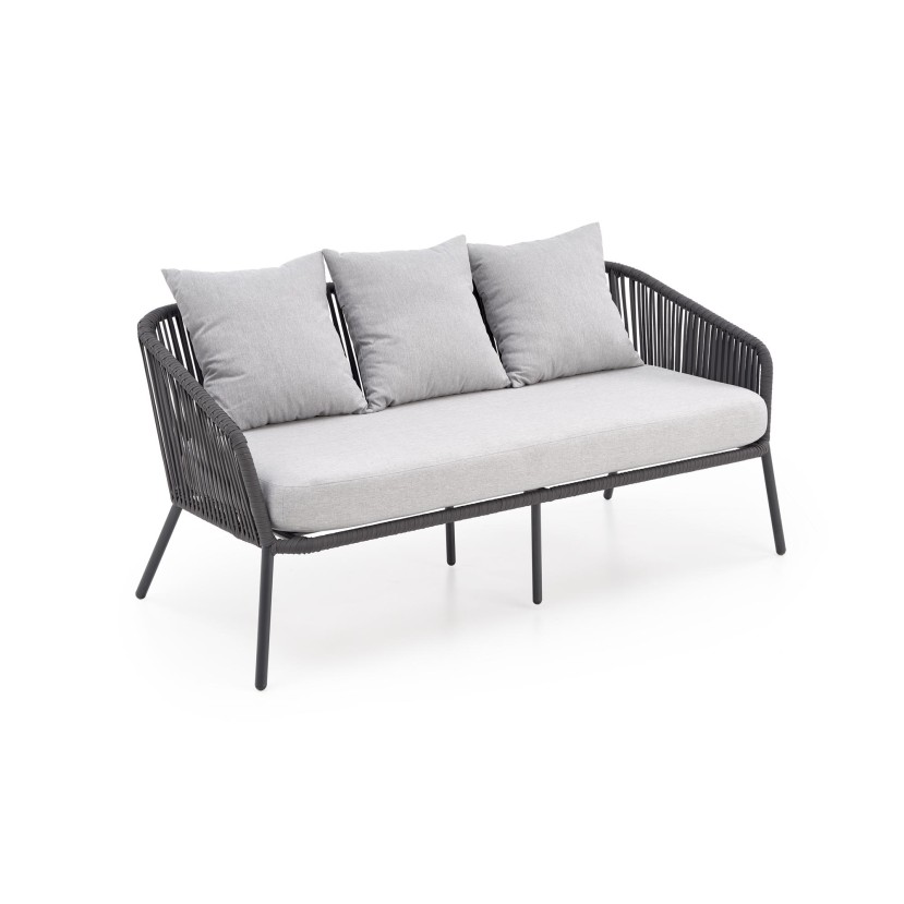 Lauko baldų komplektas ROCCA pilkas (sofa + 2 kėdės + žurnalinis staliukas) Lauko baldų komplektas ROCCA pilkas (sofa + 2 kėdės + žurnalinis staliukas)