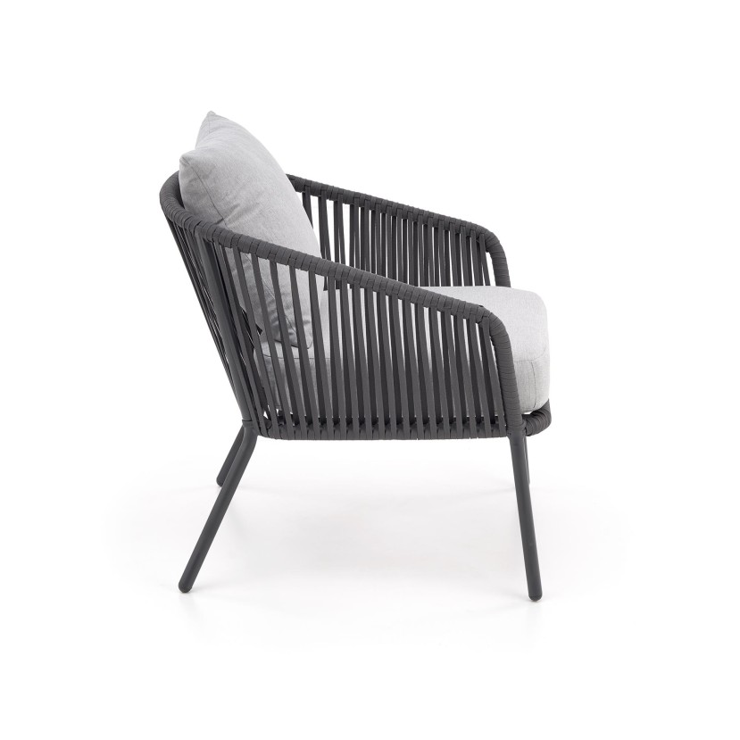 Lauko baldų komplektas ROCCA pilkas (sofa + 2 kėdės + žurnalinis staliukas) Lauko baldų komplektas ROCCA pilkas (sofa + 2 kėdės + žurnalinis staliukas)