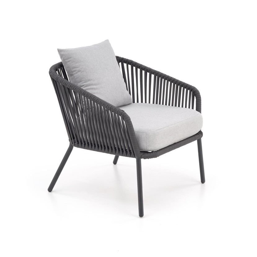Lauko baldų komplektas ROCCA pilkas (sofa + 2 kėdės + žurnalinis staliukas) Lauko baldų komplektas ROCCA pilkas (sofa + 2 kėdės + žurnalinis staliukas)