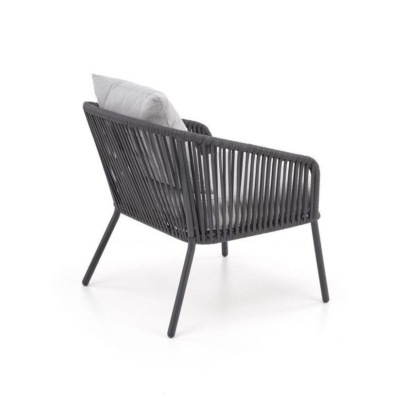 Lauko baldų komplektas ROCCA pilkas (sofa + 2 kėdės + žurnalinis staliukas) Lauko baldų komplektas ROCCA pilkas (sofa + 2 kėdės + žurnalinis staliukas)