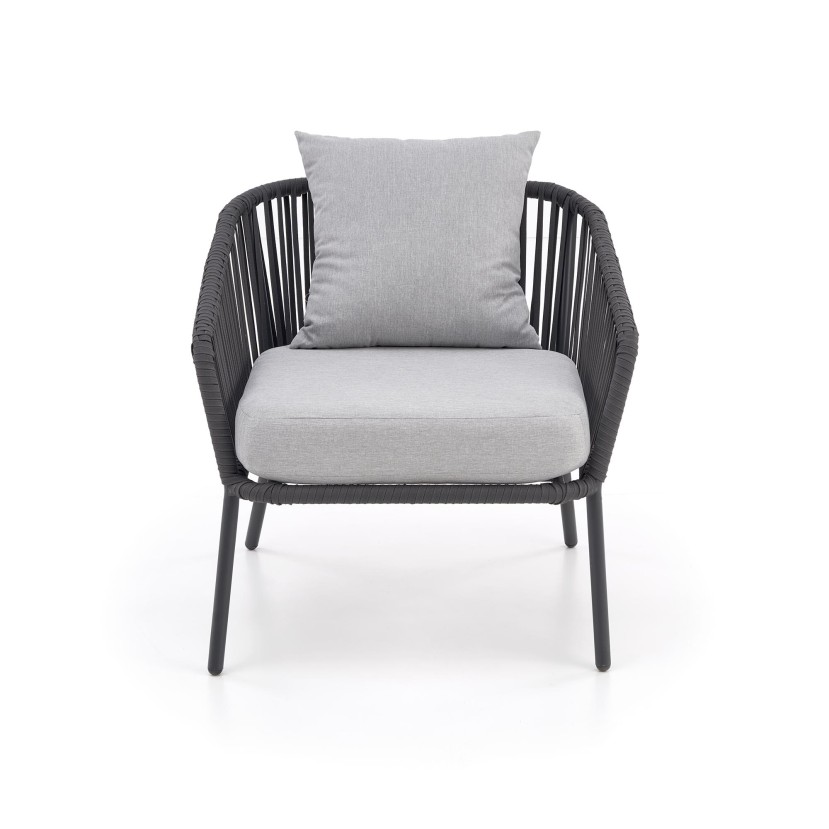 Lauko baldų komplektas ROCCA pilkas (sofa + 2 kėdės + žurnalinis staliukas) Lauko baldų komplektas ROCCA pilkas (sofa + 2 kėdės + žurnalinis staliukas)