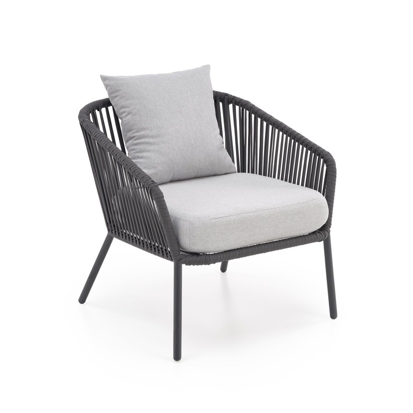 Lauko baldų komplektas ROCCA pilkas (sofa + 2 kėdės + žurnalinis staliukas) Lauko baldų komplektas ROCCA pilkas (sofa + 2 kėdės + žurnalinis staliukas)