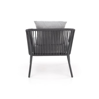Lauko baldų komplektas ROCCA pilkas (sofa + 2 kėdės + žurnalinis staliukas) Lauko baldų komplektas ROCCA pilkas (sofa + 2 kėdės + žurnalinis staliukas)