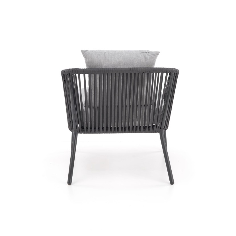 Lauko baldų komplektas ROCCA pilkas (sofa + 2 kėdės + žurnalinis staliukas) Lauko baldų komplektas ROCCA pilkas (sofa + 2 kėdės + žurnalinis staliukas)