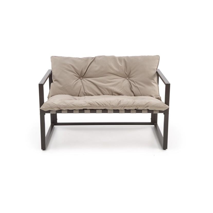 Lauko baldų komplektas SHARK juodas/kapučino (sofa + 2 kėdės + kavos staliukai) Lauko baldų komplektas SHARK juodas/kapučino (sofa + 2 kėdės + kavos staliukai)