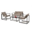 Lauko baldų komplektas SHARK juodas/kapučino (sofa + 2 kėdės + kavos staliukai) Lauko baldų komplektas SHARK juodas/kapučino (sofa + 2 kėdės + kavos staliukai)