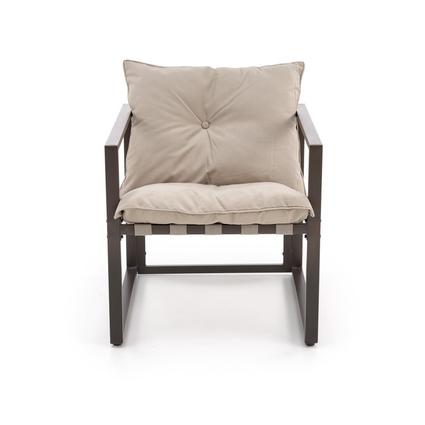 Lauko baldų komplektas SHARK juodas/kapučino (sofa + 2 kėdės + kavos staliukai) Lauko baldų komplektas SHARK juodas/kapučino (sofa + 2 kėdės + kavos staliukai)