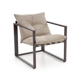 Lauko baldų komplektas SHARK juodas/kapučino (sofa + 2 kėdės + kavos staliukai) Lauko baldų komplektas SHARK juodas/kapučino (sofa + 2 kėdės + kavos staliukai)