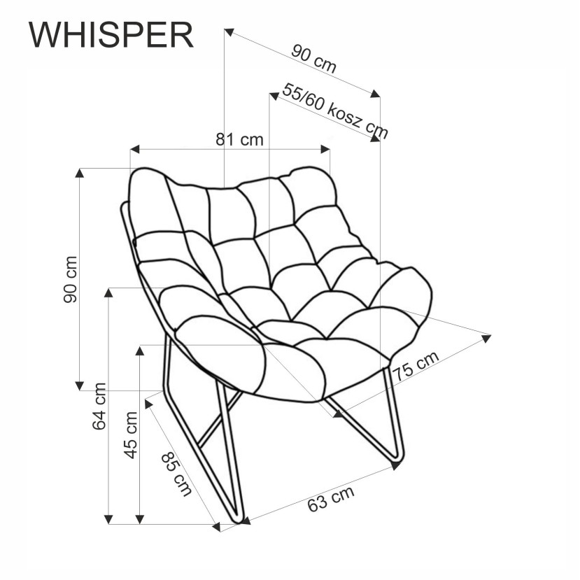 Fotelis WHISPER juoda Fotelis WHISPER juoda