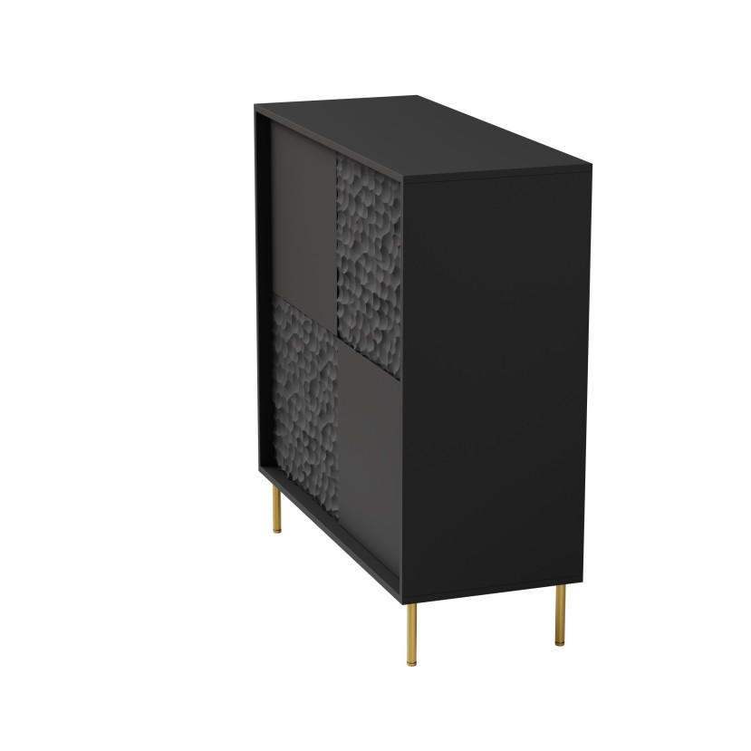 Komoda BULLET KM-2, juoda/auksinė Komoda BULLET KM-2, juoda/auksinė