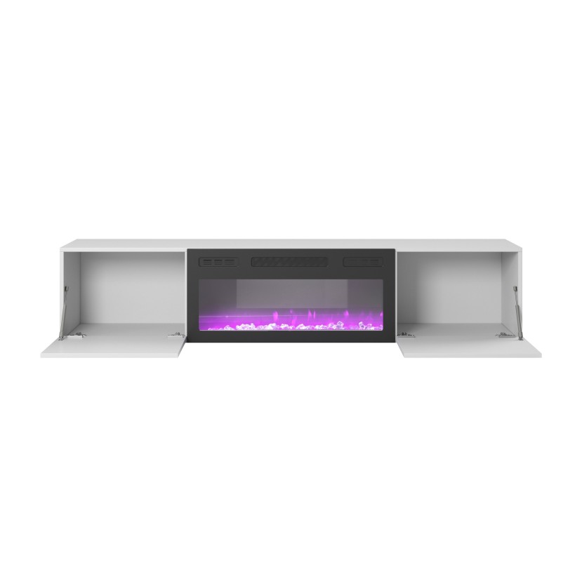 TV staliukas su židiniu LIVO RTV 180, baltas TV staliukas su židiniu LIVO RTV 180, baltas