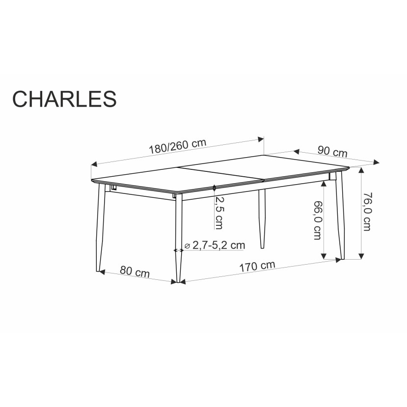 Išskleidžiamas stalas CHARLES Išskleidžiamas stalas CHARLES