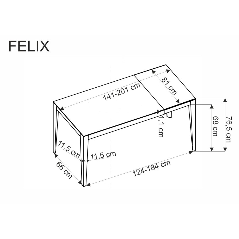 Išskleidžiamas stalas FELIX pilkas marmuras/juodas Išskleidžiamas stalas FELIX pilkas marmuras/juodas