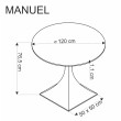 MANUEL apvalus stalas, juodas marmuras / juodas MANUEL apvalus stalas, juodas marmuras / juodas
