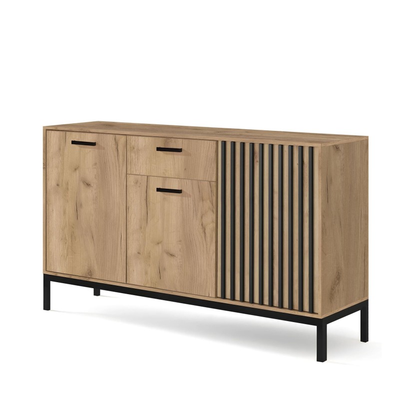 LAMINO KM-1 komoda, craft ąžuolas/juoda LAMINO KM-1 komoda, craft ąžuolas/juoda