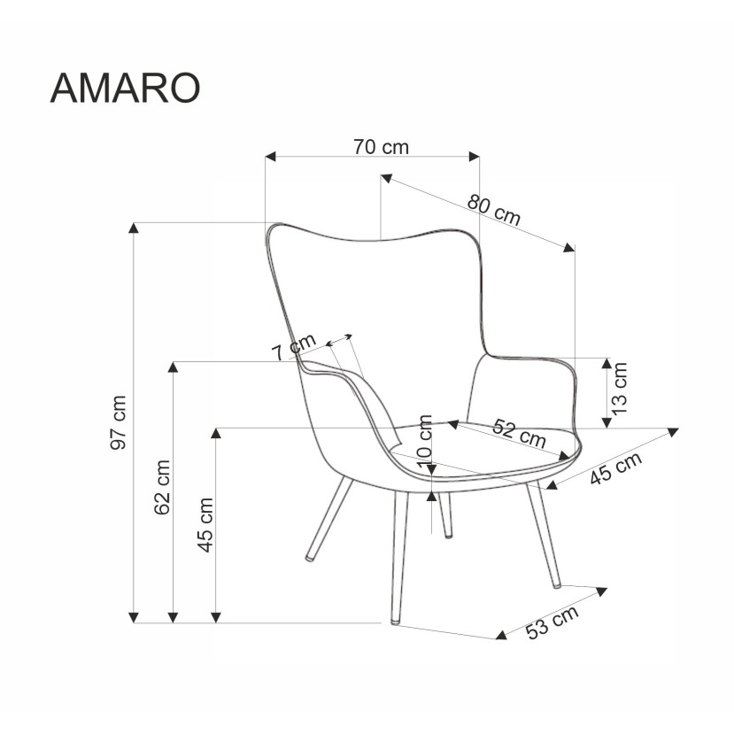 Fotelis AMARO geltona Fotelis AMARO geltona