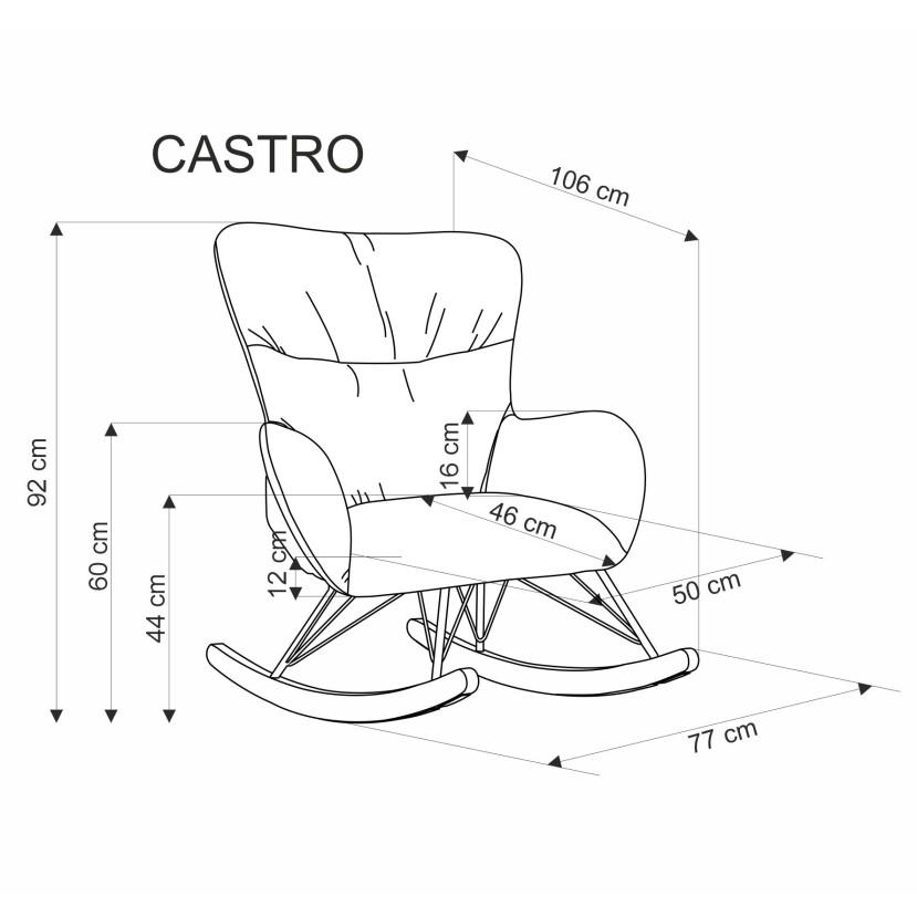 Supama kėdė CASTRO pilka Supama kėdė CASTRO pilka