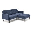 CORNELIUS sulankstoma sofa su pufas, spalva: mėlyna CORNELIUS sulankstoma sofa su pufas, spalva: mėlyna