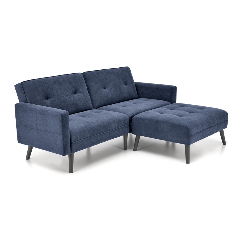 CORNELIUS sulankstoma sofa su pufas, spalva: mėlyna CORNELIUS sulankstoma sofa su pufas, spalva: mėlyna