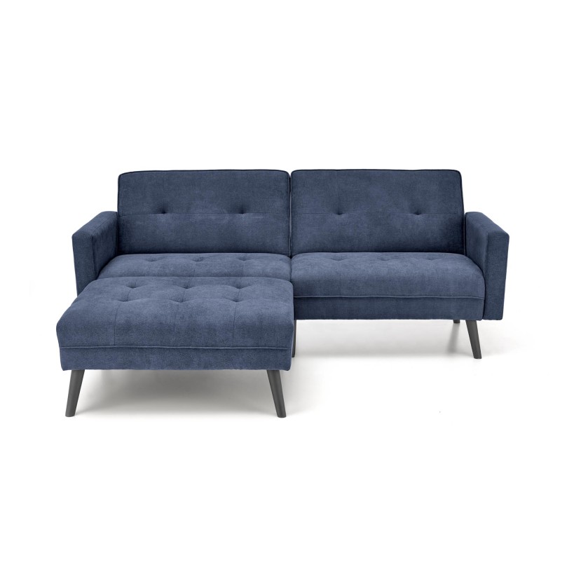 CORNELIUS sulankstoma sofa su pufas, spalva: mėlyna CORNELIUS sulankstoma sofa su pufas, spalva: mėlyna