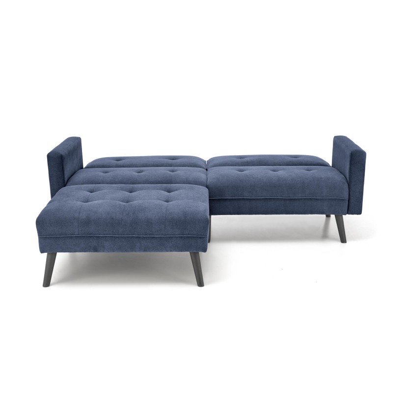 CORNELIUS sulankstoma sofa su pufas, spalva: mėlyna CORNELIUS sulankstoma sofa su pufas, spalva: mėlyna