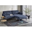 CORNELIUS sulankstoma sofa su pufas, spalva: mėlyna CORNELIUS sulankstoma sofa su pufas, spalva: mėlyna