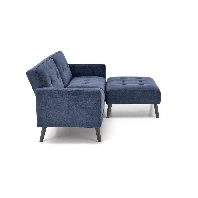 CORNELIUS sulankstoma sofa su pufas, spalva: mėlyna CORNELIUS sulankstoma sofa su pufas, spalva: mėlyna