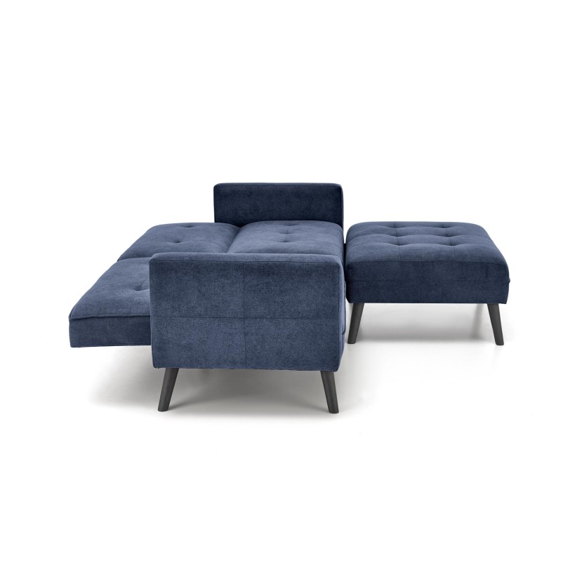 CORNELIUS sulankstoma sofa su pufas, spalva: mėlyna CORNELIUS sulankstoma sofa su pufas, spalva: mėlyna