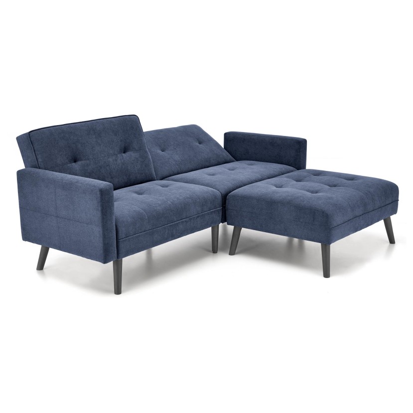 CORNELIUS sulankstoma sofa su pufas, spalva: mėlyna CORNELIUS sulankstoma sofa su pufas, spalva: mėlyna