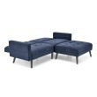 CORNELIUS sulankstoma sofa su pufas, spalva: mėlyna CORNELIUS sulankstoma sofa su pufas, spalva: mėlyna