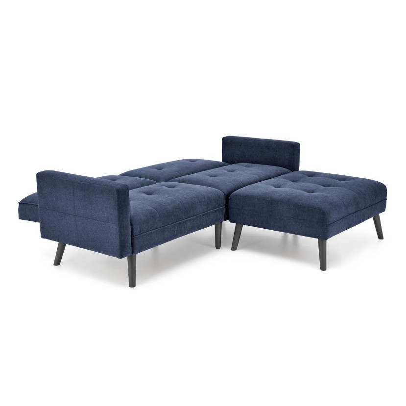 CORNELIUS sulankstoma sofa su pufas, spalva: mėlyna CORNELIUS sulankstoma sofa su pufas, spalva: mėlyna