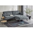 CORNELIUS sulankstoma sofa su pufas, spalva: pilka CORNELIUS sulankstoma sofa su pufas, spalva: pilka