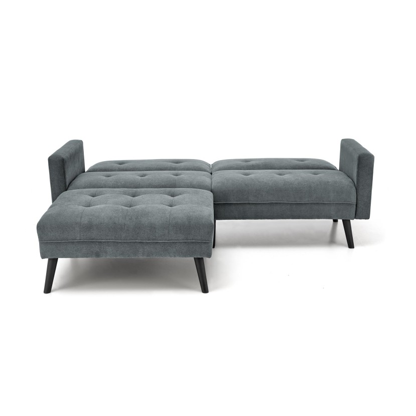 CORNELIUS sulankstoma sofa su pufas, spalva: pilka CORNELIUS sulankstoma sofa su pufas, spalva: pilka