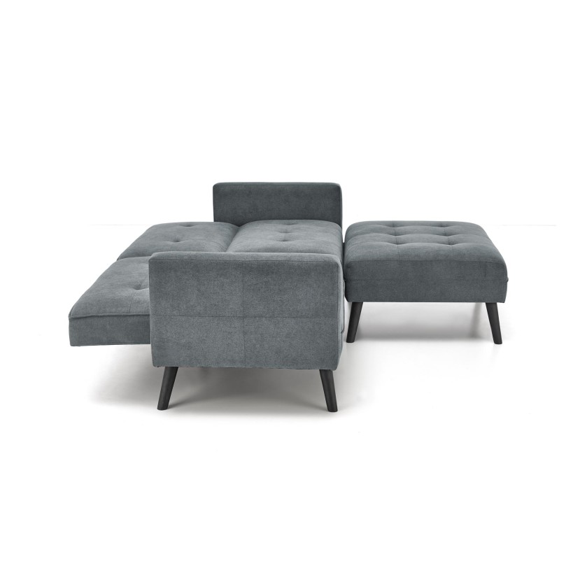 CORNELIUS sulankstoma sofa su pufas, spalva: pilka CORNELIUS sulankstoma sofa su pufas, spalva: pilka