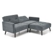CORNELIUS sulankstoma sofa su pufas, spalva: pilka CORNELIUS sulankstoma sofa su pufas, spalva: pilka