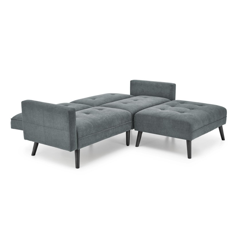 CORNELIUS sulankstoma sofa su pufas, spalva: pilka CORNELIUS sulankstoma sofa su pufas, spalva: pilka