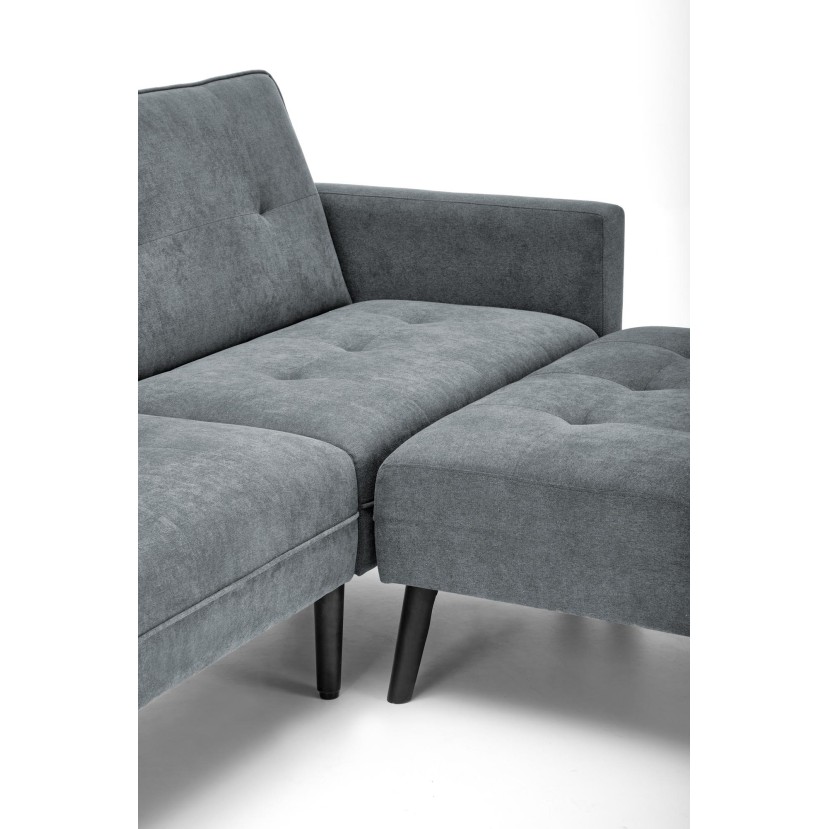 CORNELIUS sulankstoma sofa su pufas, spalva: pilka CORNELIUS sulankstoma sofa su pufas, spalva: pilka